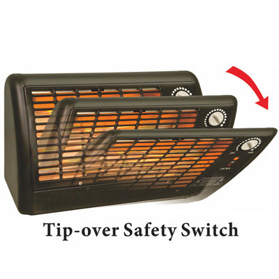 Optimus 1320 Watt Personal Portable Fan Radiant Heater with Thermostat, Black - VMInnovations