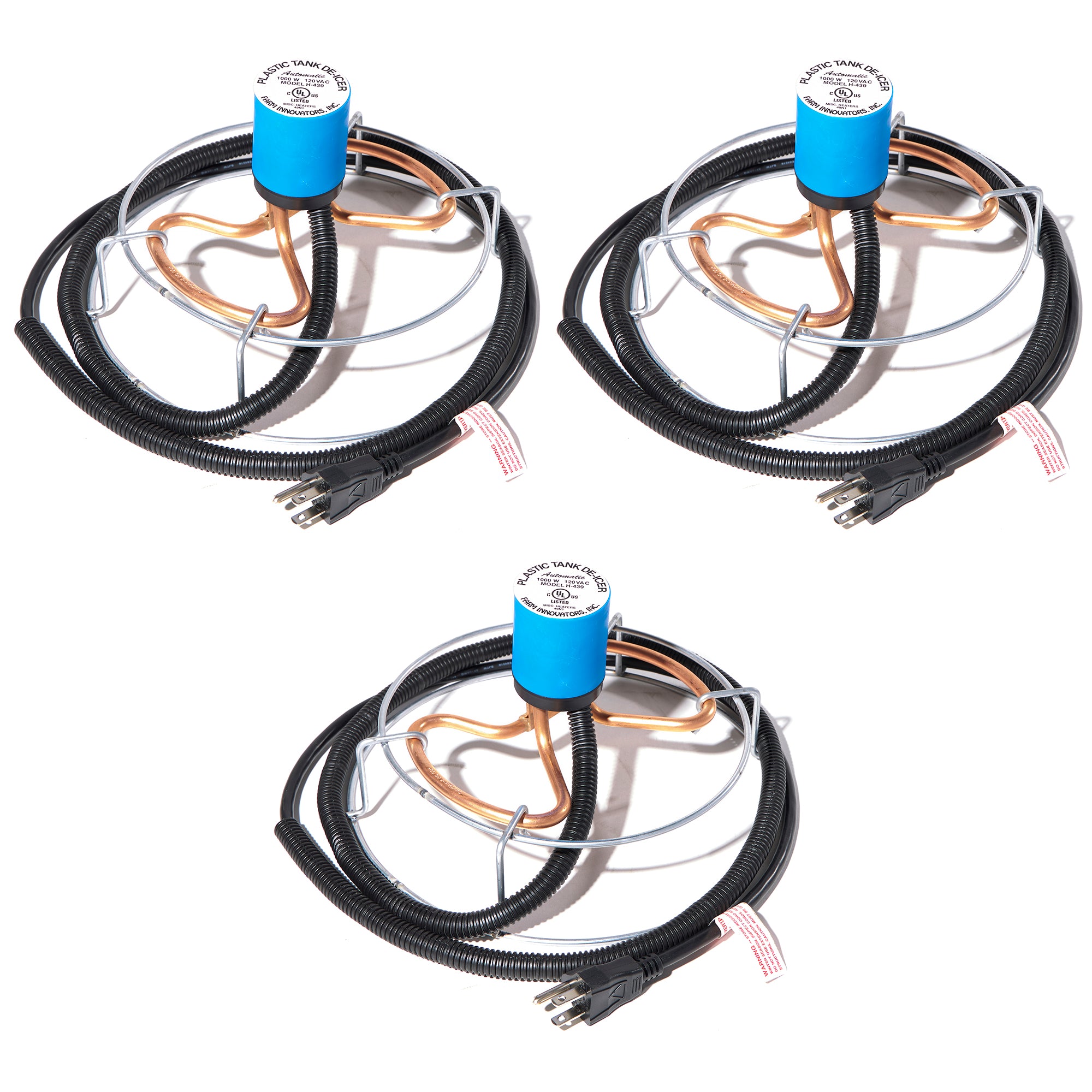 Farm Innovators H-439 1000 Watt Cast Aluminum Submergible Water Deicer (3 Pack) - VMInnovations