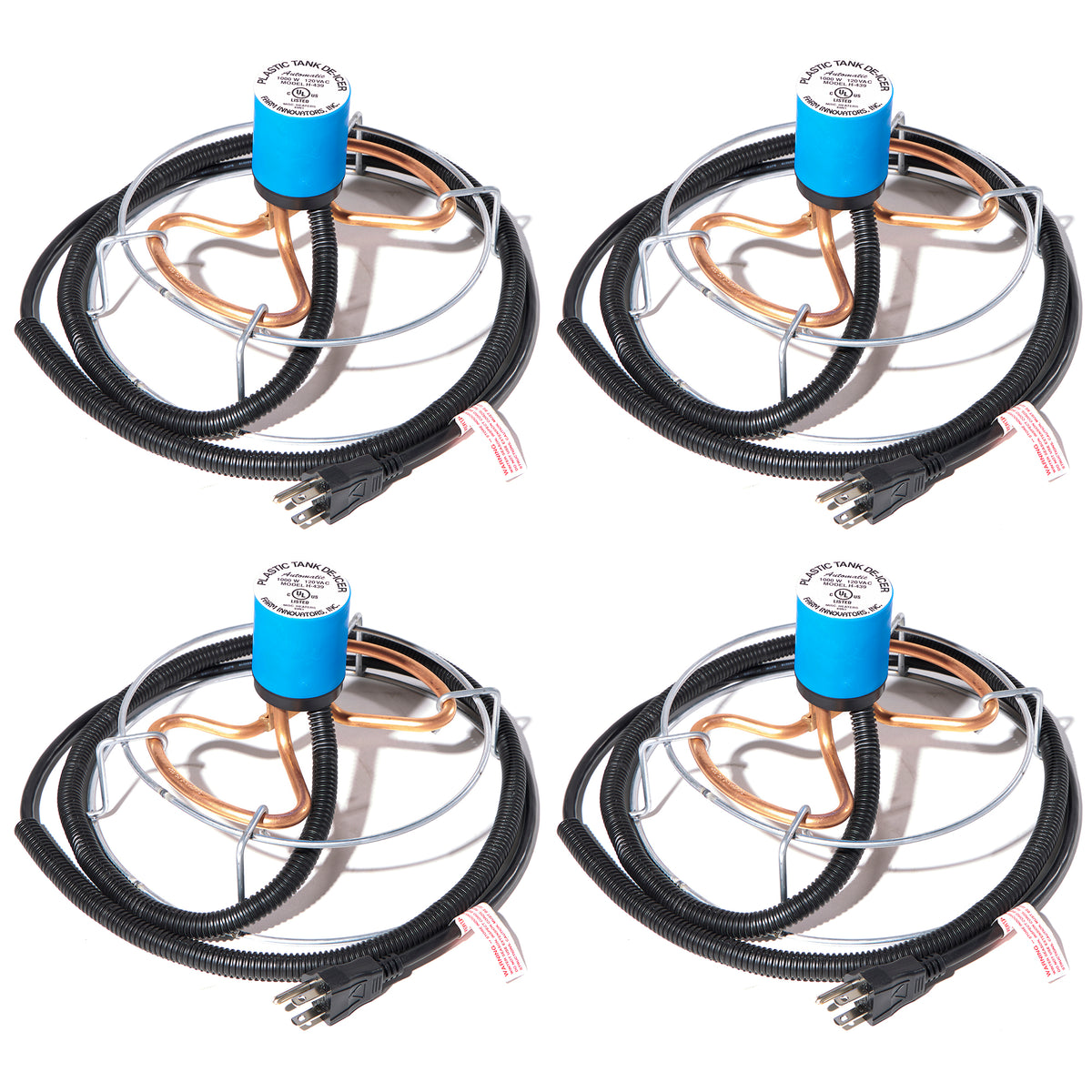 Farm Innovators H-439 1000 Watt Cast Aluminum Submergible Water Deicer (4 Pack)