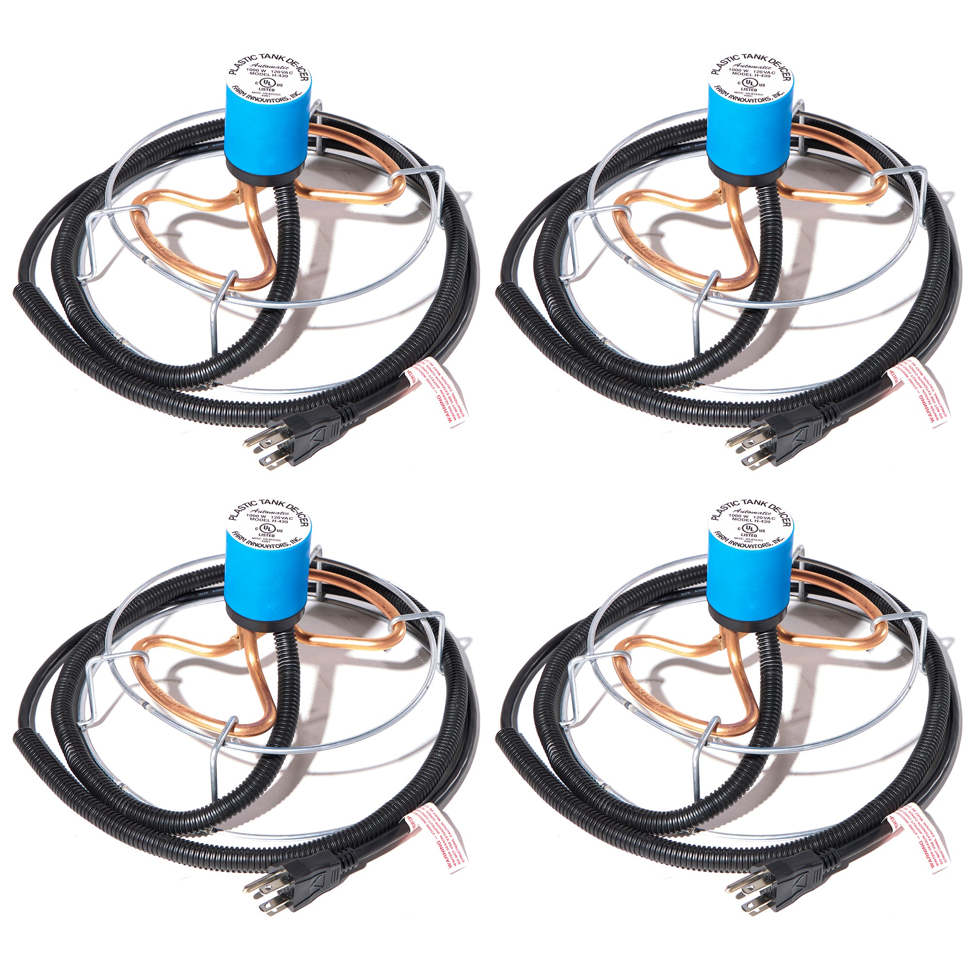 Farm Innovators H-439 1000 Watt Cast Aluminum Submergible Water Deicer (4 Pack)