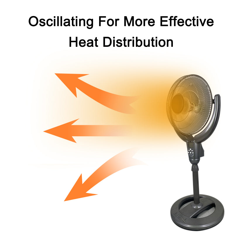 Optimus H-4501 14" Adjustable Oscillating Pedestal Dish Heater w/ Remote Control