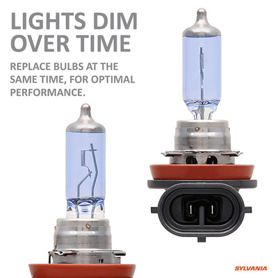 Sylvania H11SZ.BB2 SilverStar zXe H11 Halogen Fog Light Bulbs, White (2 Pack) (For Parts)