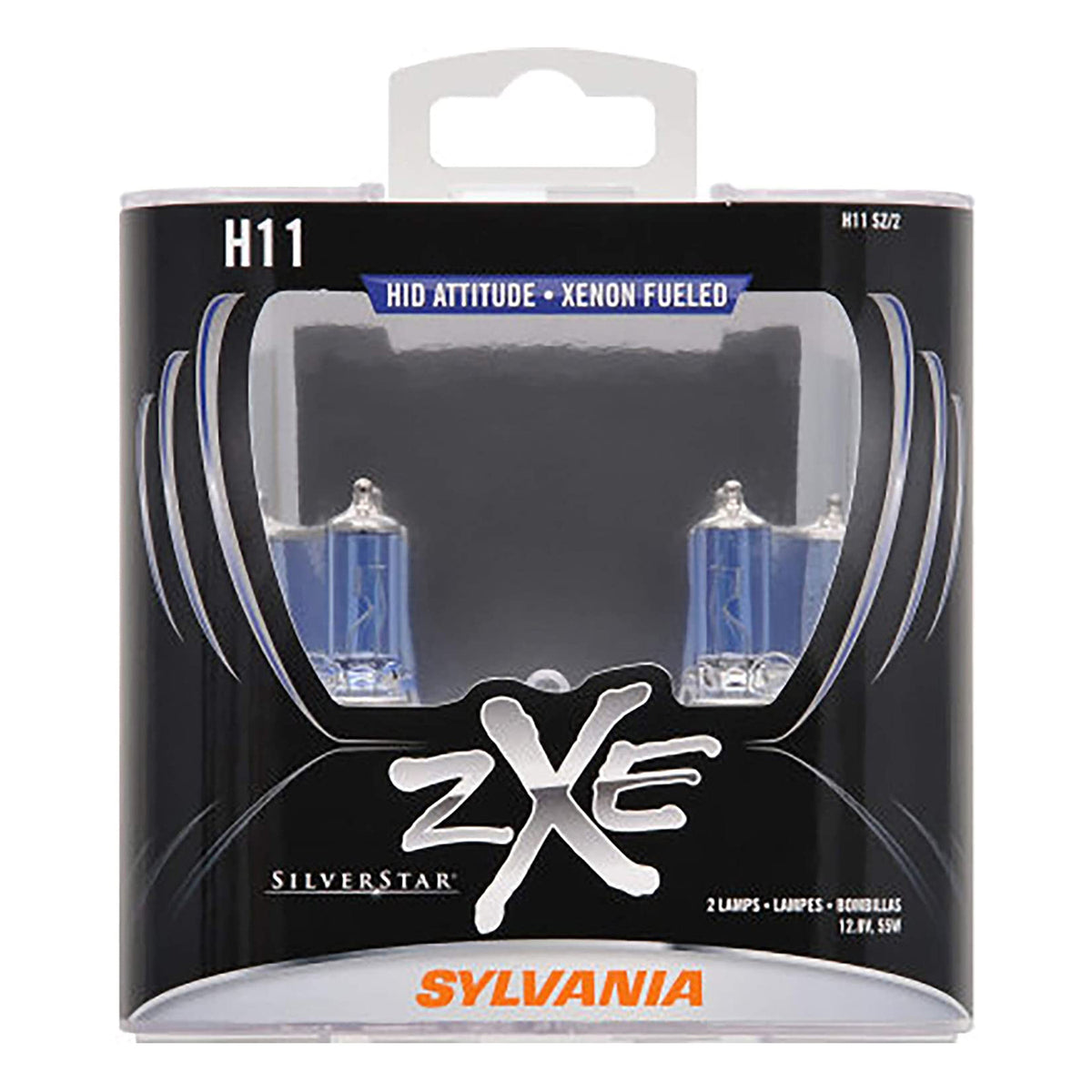 Sylvania H11SZ.BB2 SilverStar zXe H11 Halogen Fog Light Bulbs, White (2 Pack) (Used)