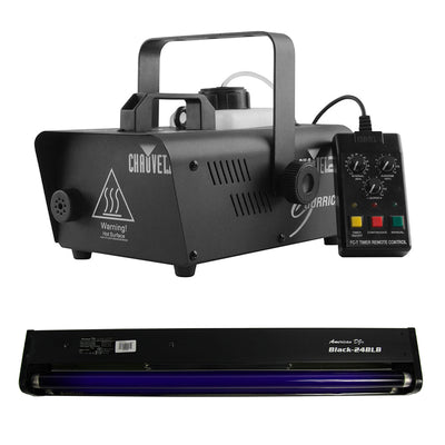 CHAUVET DJ Hurricane 1200 1.0L Fog Smoke Machine + DJ 24-Inch 20W Black Light