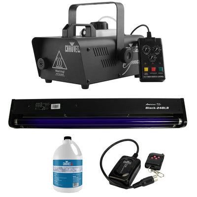 CHAUVET DJ H1200 1.0L Fog Machine + Black Light + Fog Juice + Wireless Remote