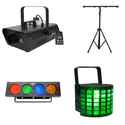 Chauvet DJ Fog Machine + T-Bar Light Stand + Wash Lighting Effect + Strobe Light