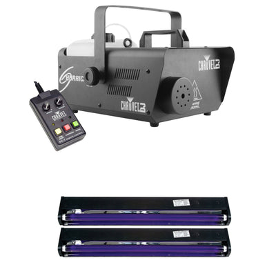 Chauvet DJ Hurricane Fog Machine & American DJ Blacklight Tube Fixture (2 Pack)