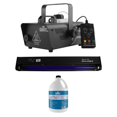 CHAUVET DJ Hurricane 1600 2.4L Fog Machine + 20W Black Light + Fog Juice - VMInnovations