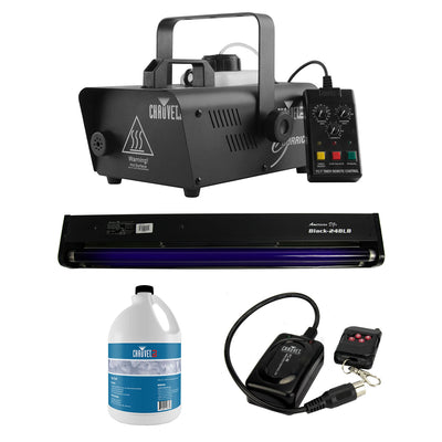 CHAUVET DJ Hurricane Fog Machine + Black Light + Fog Juice + Wireless Remote
