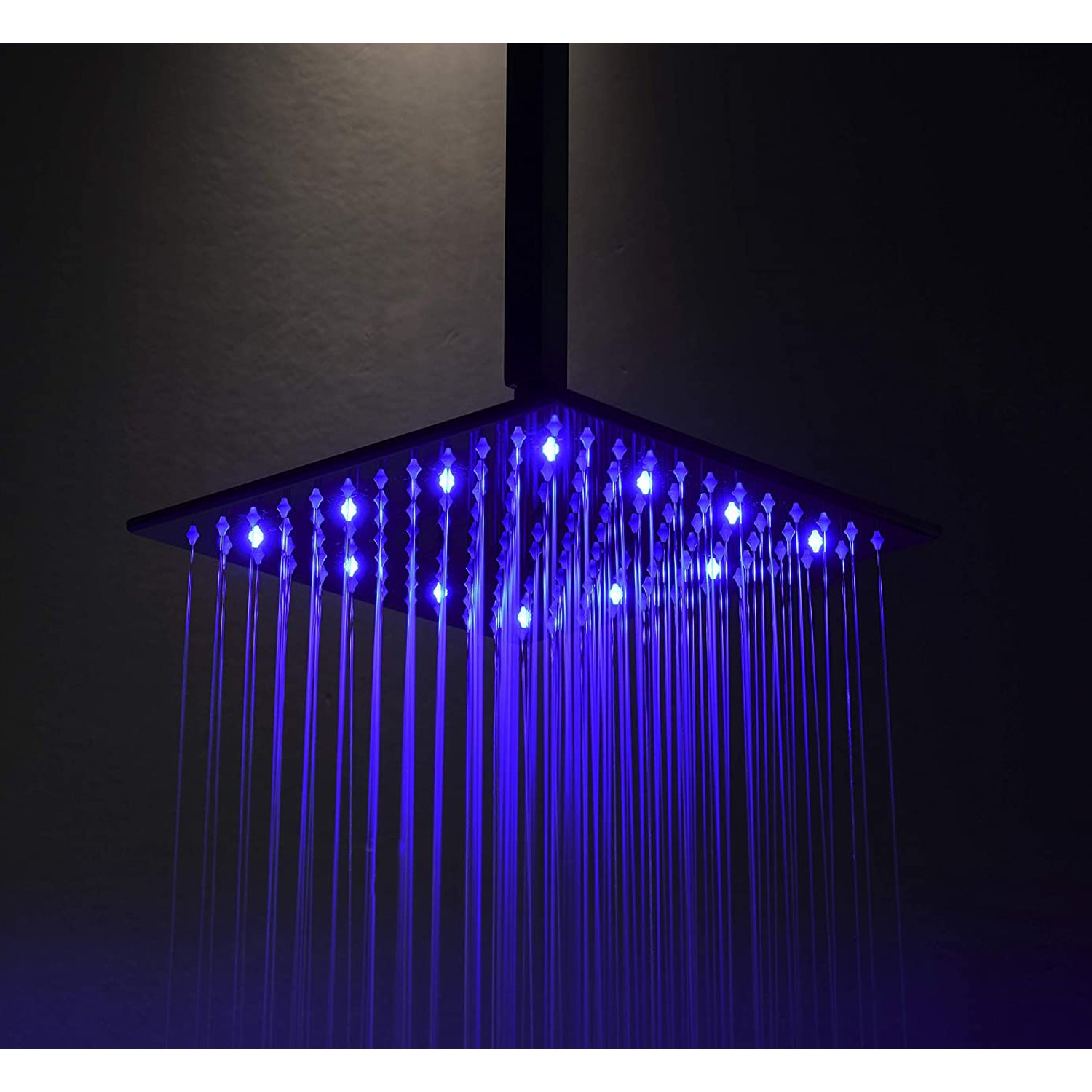 Hongtoo 12" Stainless Steel Hydroelectric LED Rain Waterfall Shower Head (Used)