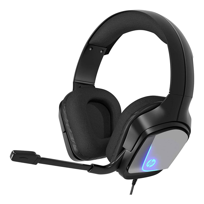 HP H220 Noise Cancelling Over Ear Gaming Headset with LED Lights and Mic, Black