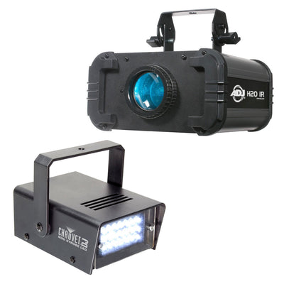 American DJ H2O IR LED Water Flowing 5 Colors Light Effect w/Chauvet Mini Strobe