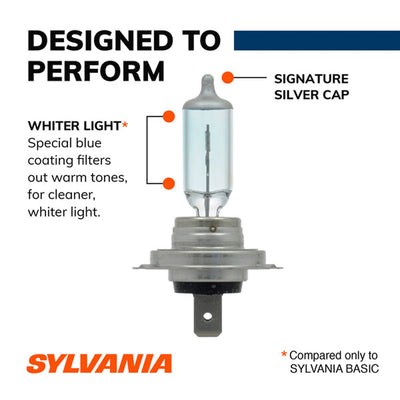 Sylvania H7 SilverStar High Performance Halogen Headlight Bulbs White (2 Pack)