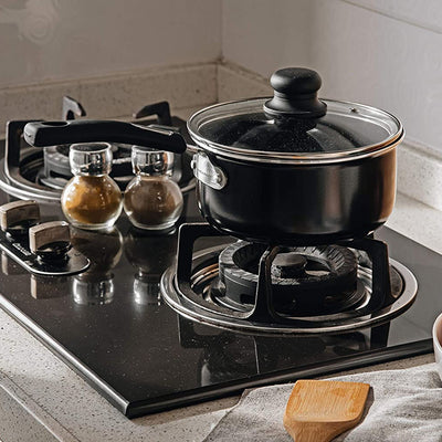 Alpine Cuisine 3 Qt Aluminum Nonstick Sauce Pan w/ Lid & Soft Handle (Open Box)