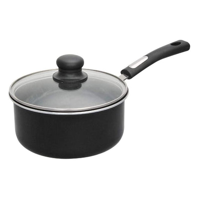 Alpine Cuisine 3 Quart Aluminum Nonstick Sauce Pan with Lid & Soft Touch Handle (Refurbished)