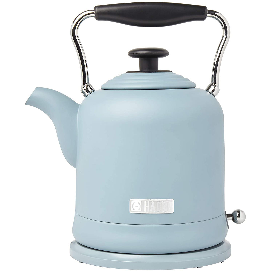 Haden Highclere 1.5 Liter Vintage Cordless Electric Tea Pot Kettle, Blue (Used)