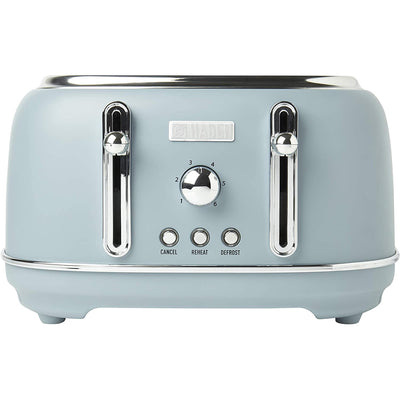 Haden Highclere 4 Slice Retro Wide Slot Toaster for Kitchen, Pool Blue (Used) - VMInnovations