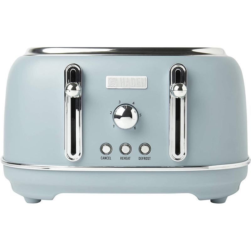 Haden Highclere 4 Slice Retro Wide Slot Toaster for Kitchen, Pool Blue (Used)