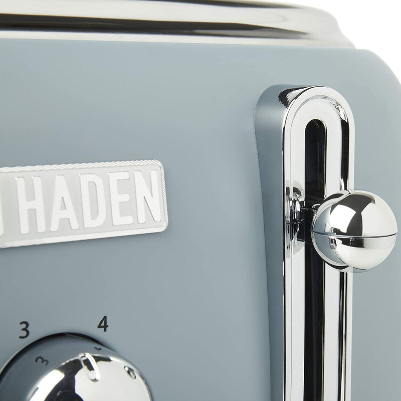 Haden Highclere 4 Slice Retro Wide Slot Toaster for Kitchen, Pool Blue (Used)