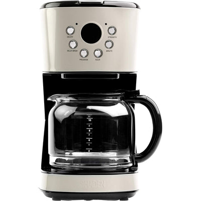 Haden Retro Style 12 Cup Home Coffee Maker Machine w/ Carafe, Putty (Open Box)