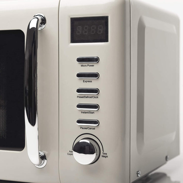 Haden Cotswold Vintage Retro 0.7 Cu Ft 800W Microwave Oven, Putty (Open Box)