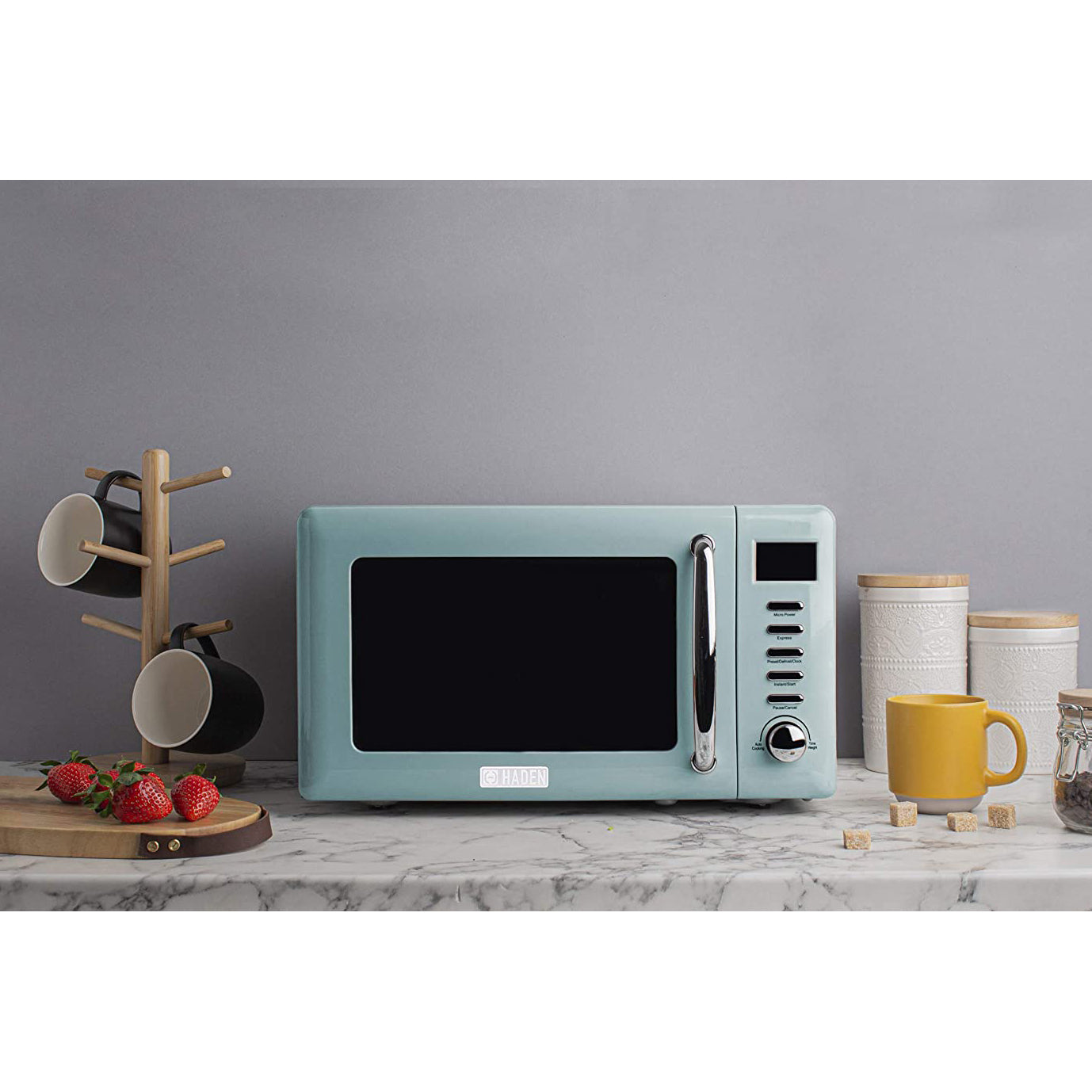 Haden Vintage Retro 0.7 Cu Ft 700W Countertop Microwave Oven, Blue (Open Box) - VMInnovations