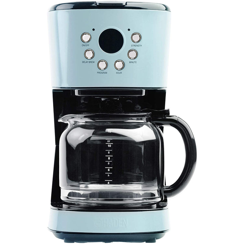 Haden Heritage 12 Cup Programmable Coffee Maker with Countertop Microwave, Blue