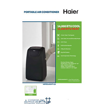 Haier Powerful 14,000 BTU Portable Air Conditioner Unit (Refurbished) (Damaged)