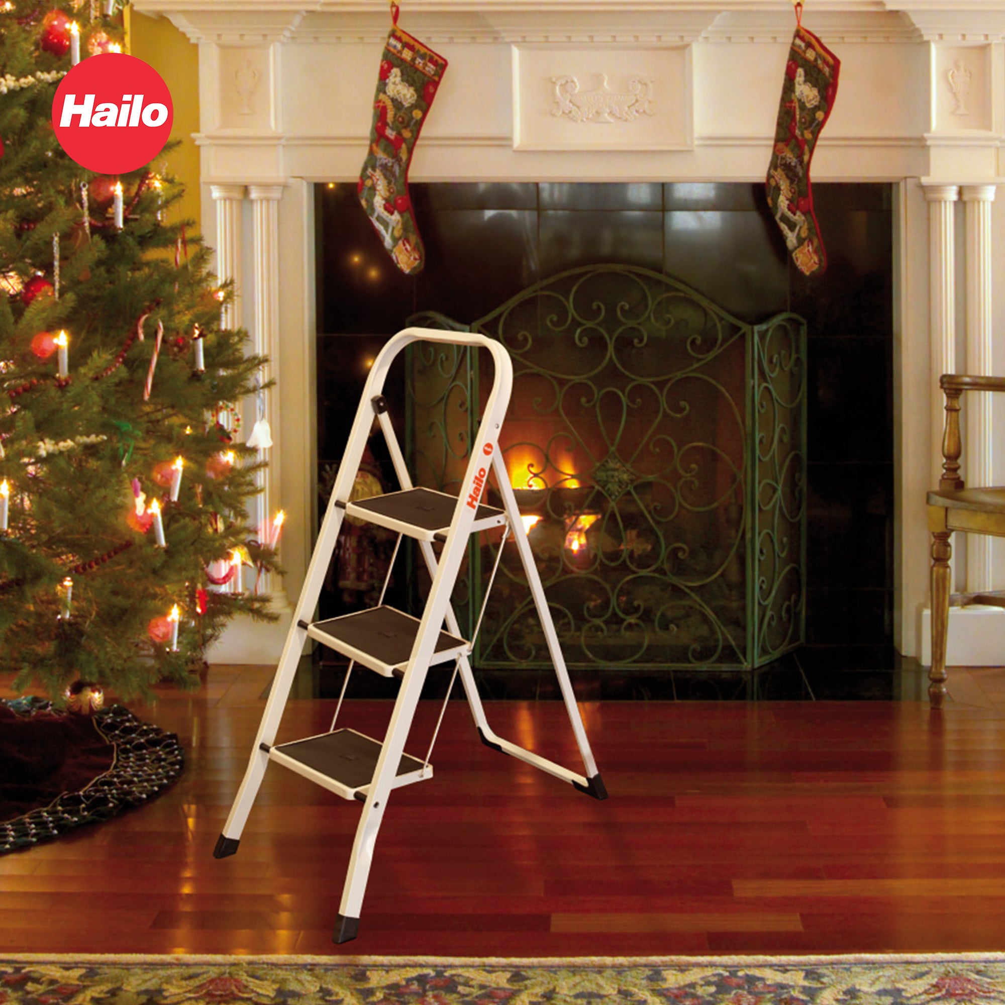 Hailo Folding Step Stool, Non-Slip 2 Step Ladder for Home & Kitchen (Open Box) - VMInnovations