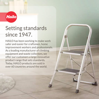 Hailo 2-Tread Household Step Stool, 11.8" Wide Step, 330 lb Capacity (Open Box)