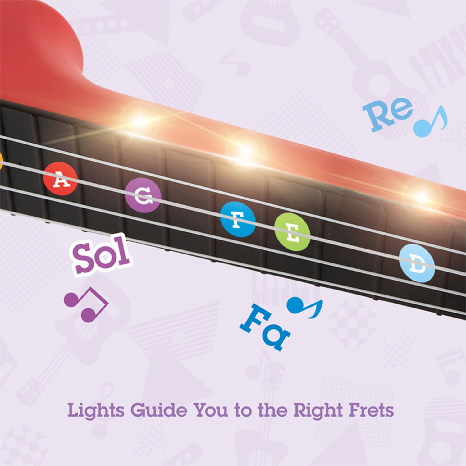 Hape Learn with Lights Toy Ukulele Teaching Musical Instrument (Open Box) - VMInnovations