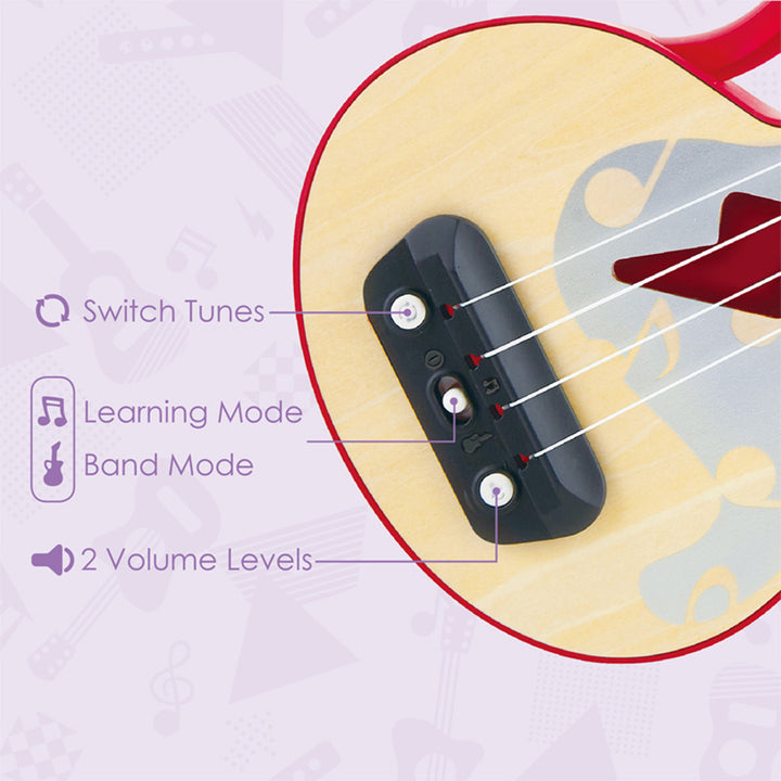 Hape Learn with Lights Toy Ukulele Teaching Musical Instrument (Open Box)