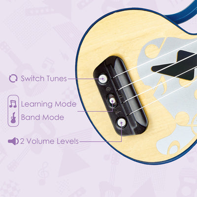 Hape Learn with Lights Electronic Ukulele Teaching Musical Instrument (Open Box) - VMInnovations