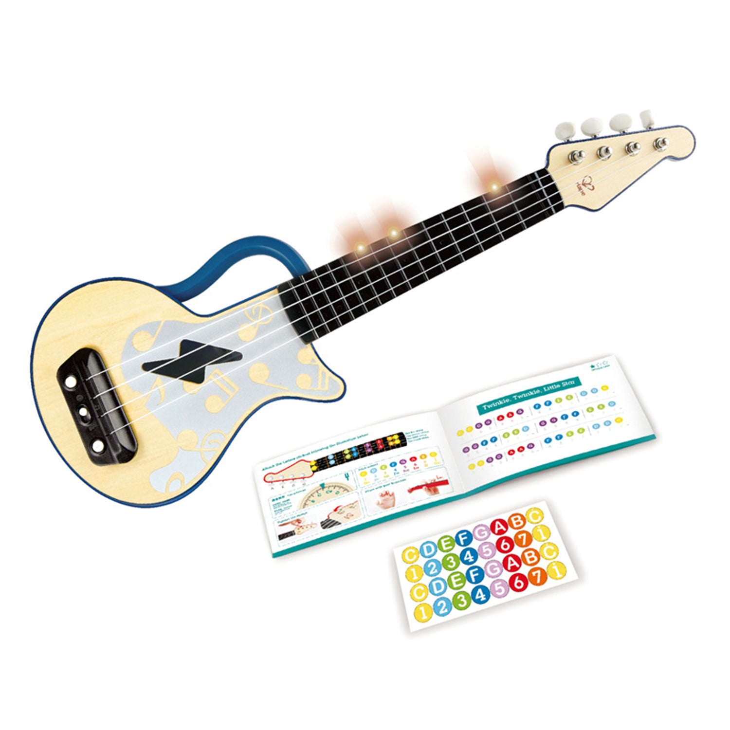 Hape Learn with Lights Electronic Ukulele Teaching Musical Instrument (Open Box) - VMInnovations