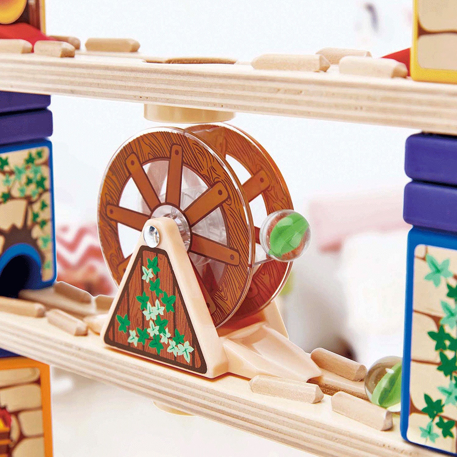 Hape Quadrilla Space City Glow in the Dark Wooden Marble Run Maze Building(Used)