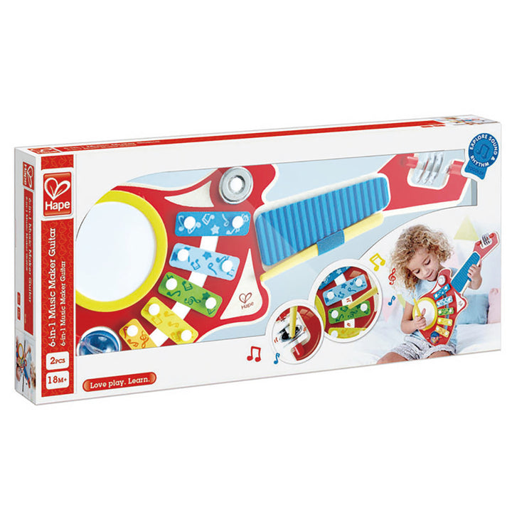 Hape 6-in-1 Music Maker Colorful Guitar Musical Toy Instrument for Kids (Used)