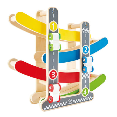 Hape Fast Flip Racetrack Kid's Multi Layered Wooden Race Car Toy Ages 2+ (Used)