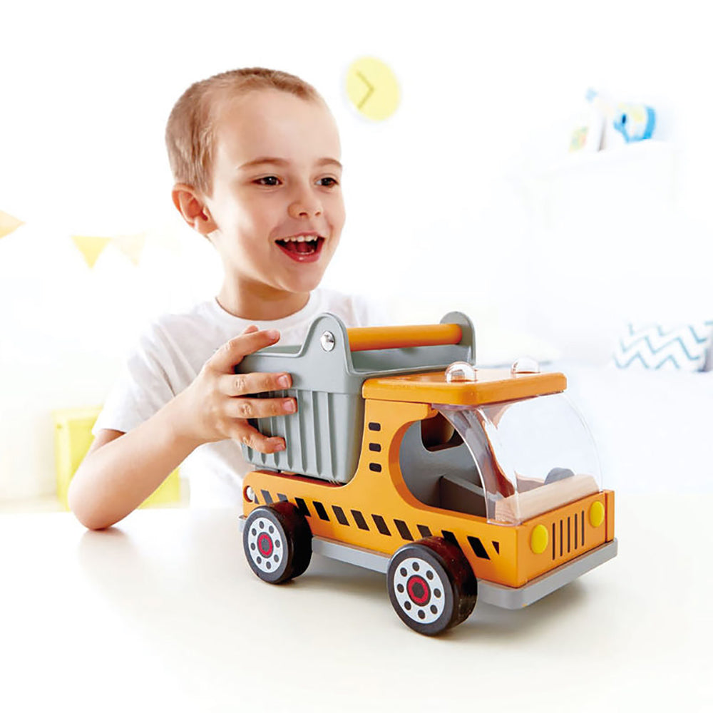 Hape Dumper Truck Non Toxic Construction Toy Vehicle Ages 3 and Up (Open Box)