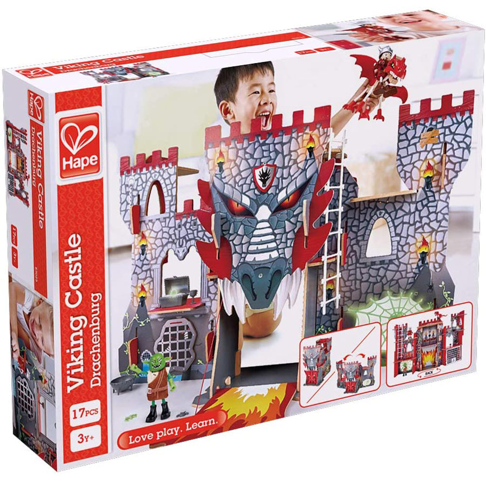 Hape Kid's Wooden Viking Dragon Castle Play Set w/ Magic Accessories (For Parts)