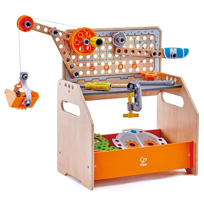 Hape Scientific Workbench Kid's Discovery Construction Workshop Toy, Ages 4 & Up