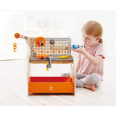 Hape Scientific Workbench Kid's Discovery Construction Workshop Toy, Ages 4 & Up