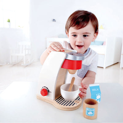 Hape My Coffee Machine Kids Pretend Kitchen Coffee Maker Play Set Toy (Open Box)