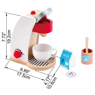 Hape My Coffee Machine Kids Pretend Kitchen Coffee Maker Play Set Toy (Open Box)