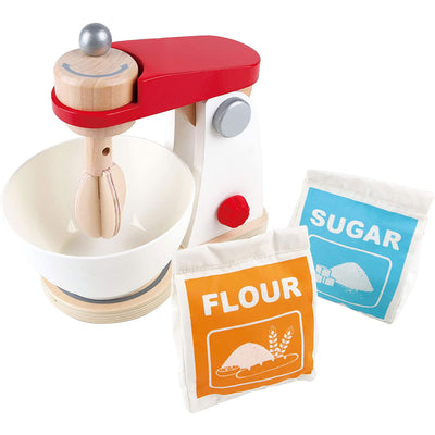 Hape Mix & Bake Blender Kids Wooden Pretend Kitchen Stand Mixer Play Set Toy