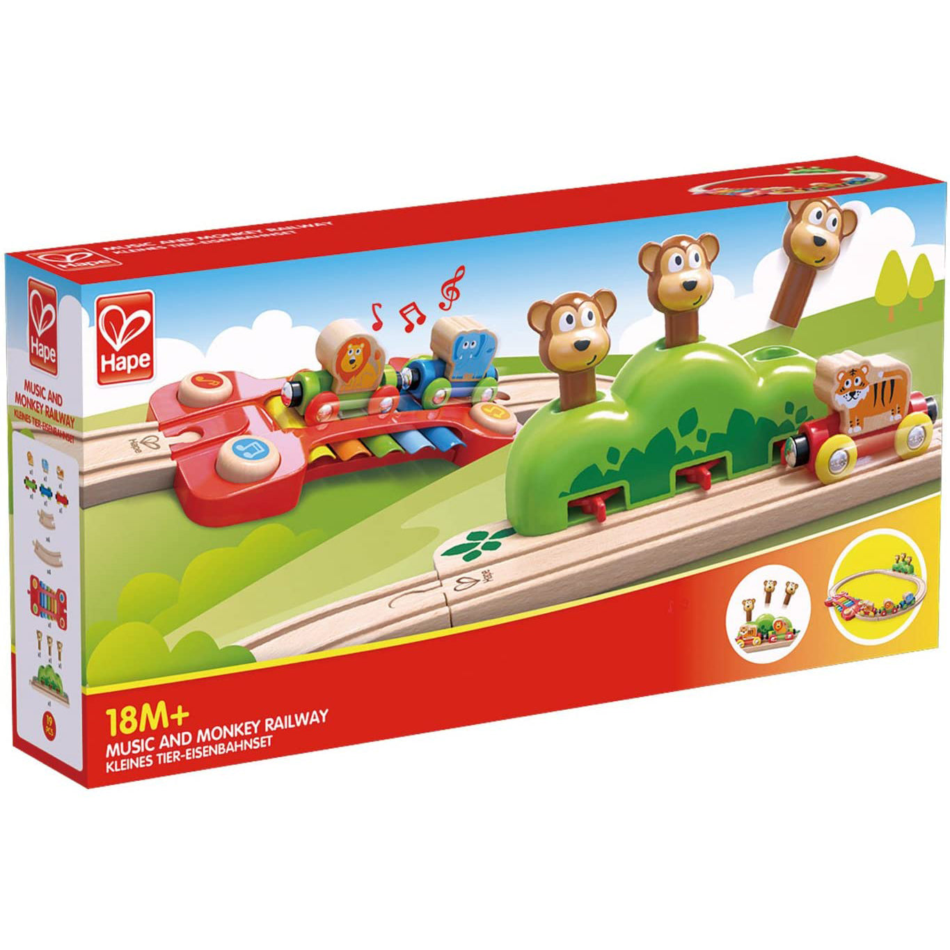 Hape Music and Monkey Fun Train Toy w/Xylophyone Track Toddlers/Kids (Open Box) - VMInnovations