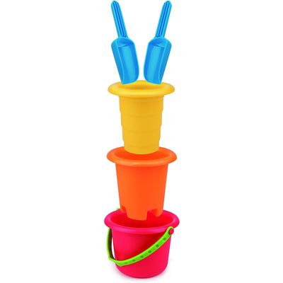 Hape Versatile 5-in-1 Children's Beach Set Sand Toys for Toddlers, Multicolor