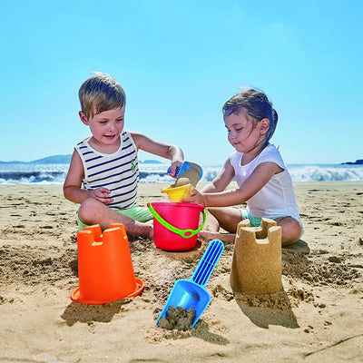 Hape Versatile 5-in-1 Children's Beach Set Sand Toys for Toddlers, Multicolor