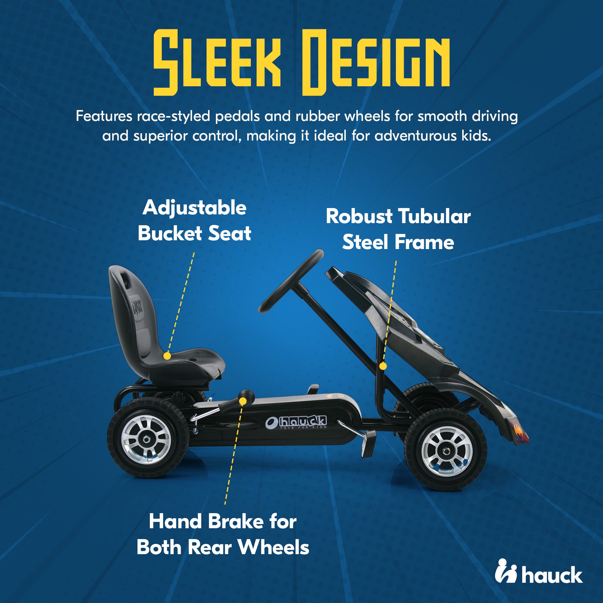 Hauck Bat Mobile Pedal Go Kart Ride On Batman Vehicle for Kids, Black(For Parts) - VMInnovations