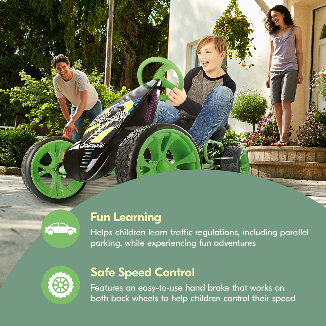 hauck Racing Clutch Free Go Kart with Low Profile Rubber Tires, Green (Open Box)