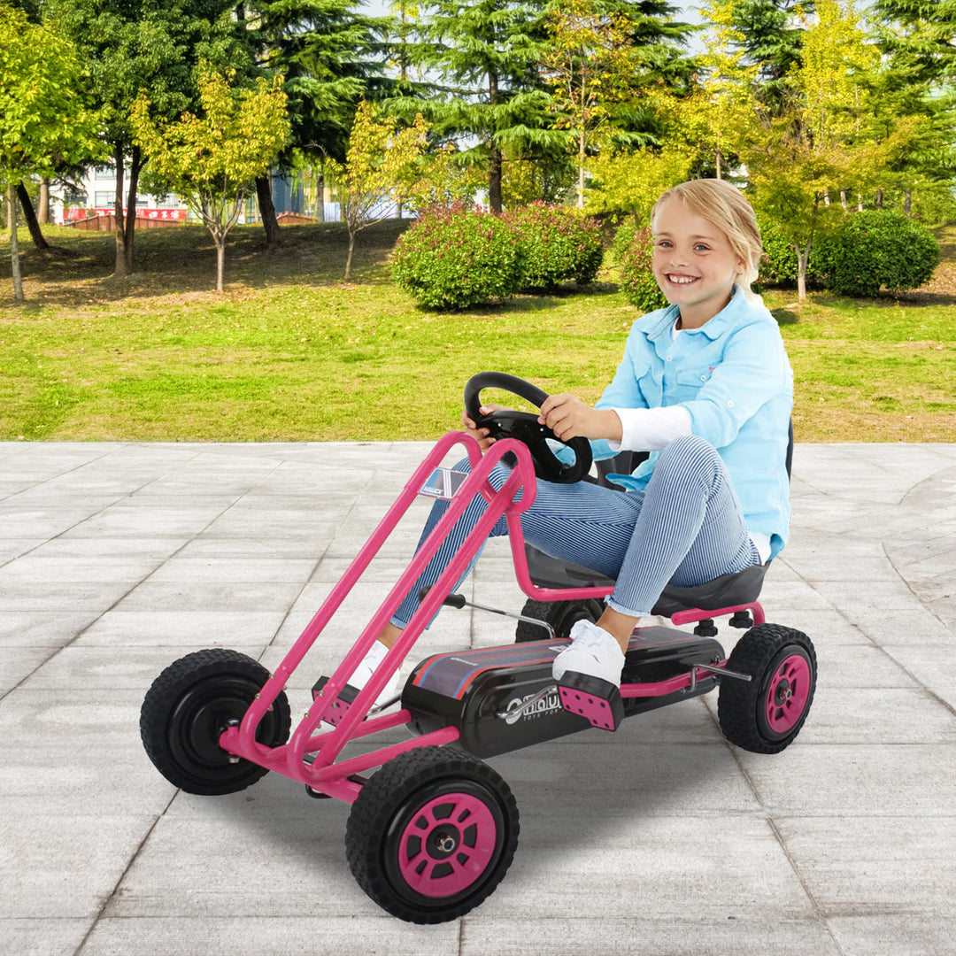 hauck Lightning Pedal Ride On Go Kart Toys for Boys and Girls, Pink (Used)